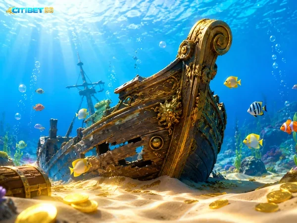 Visual aksi bawah laut dalam permainan Pirate Fishing